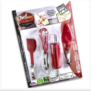 Kit confeiteiro cozinha brinquedo infantil chef kids 4 peças