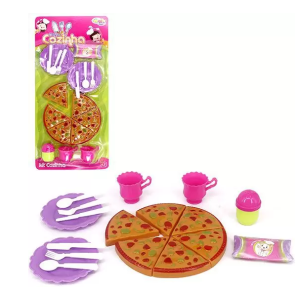 WB5308  KIT COZINHA INFANTIL COM PIZZA E ACESSORIOS GLAM GIRLS SORTIDOS NA CARTELA WELLKIDS