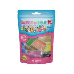 13067 - Massa de EVA Lisa 250g 20 Cores sortidas.