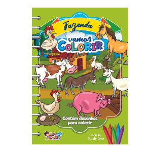 1081A VAMOS COLORIR FAZENDA + GIZ DE CERA