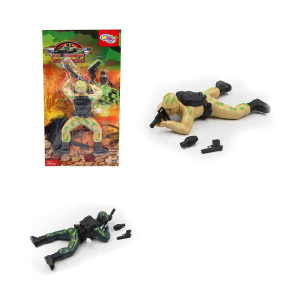 11773 BONECO A CORDA SOLDADO RASTEJANTE WAR-MEN SRT COR 4 PCS