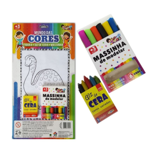 1021A MUNDO DAS CORES VARIOS DESENHOS GIZ CERA +MASSINHA