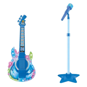 8010 GUITARRA COM MICROFONE E PEDESTAL INFANTIL MY OWN BAND AZUL