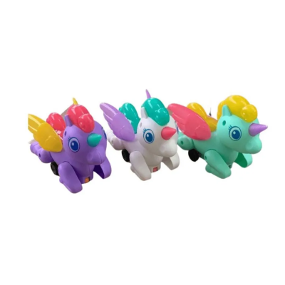 LY2226-A5 BRINQ ANIMAL DE PLASTICO A CORDA UNICORNIO C PILHA